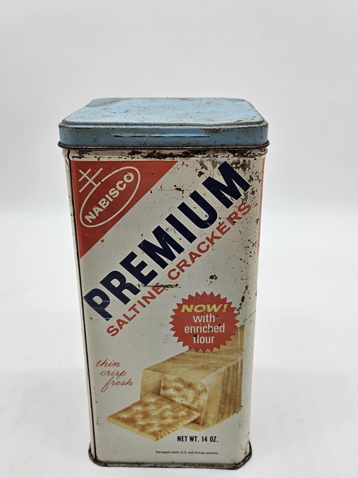 Vintage NABISCO  Premium Saltine Crackers  1969 Empty 14 Oz Tin