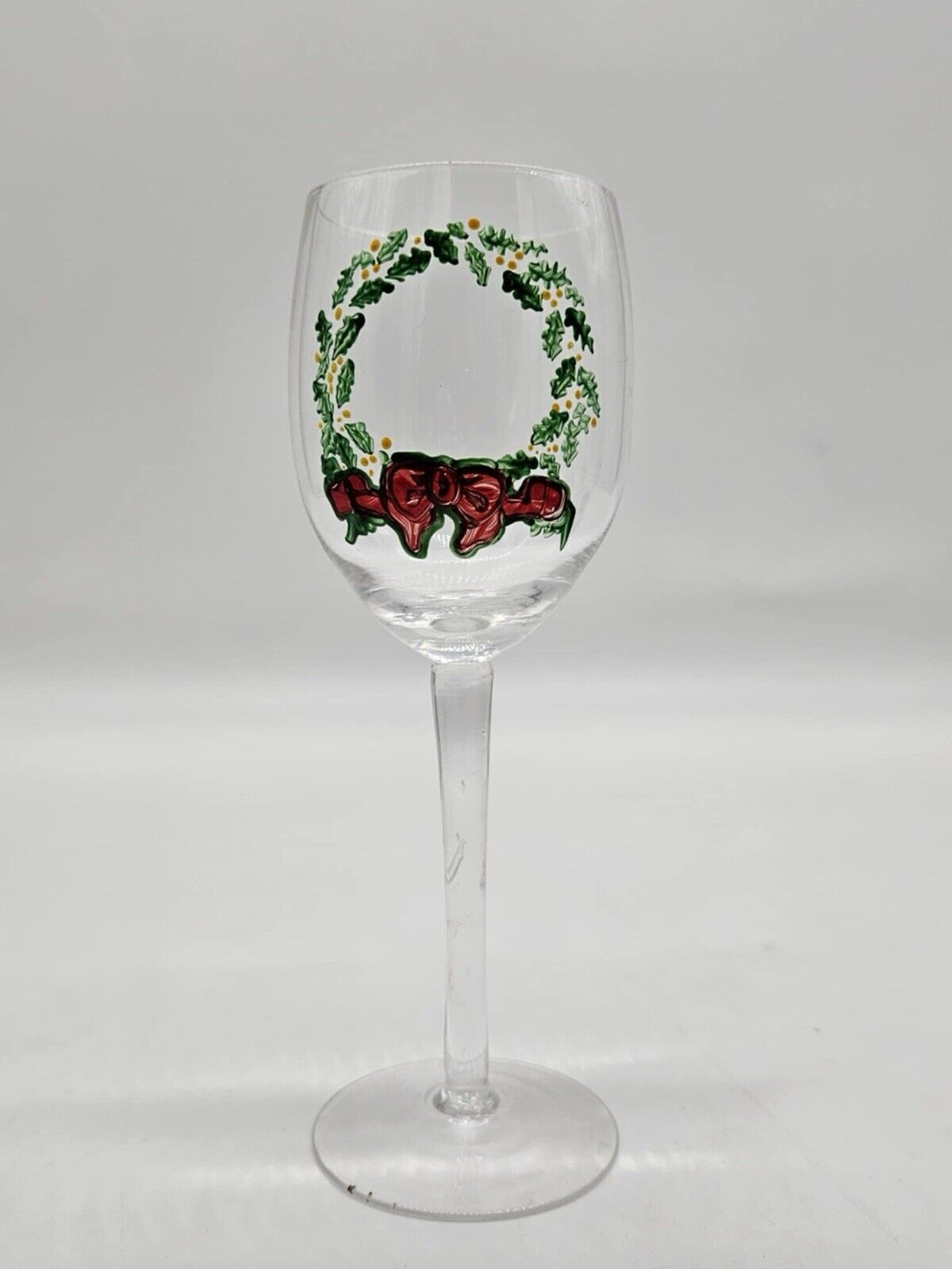 Vintage New Handpainted Christmas Napa Country Wine Glasses Libbey USA