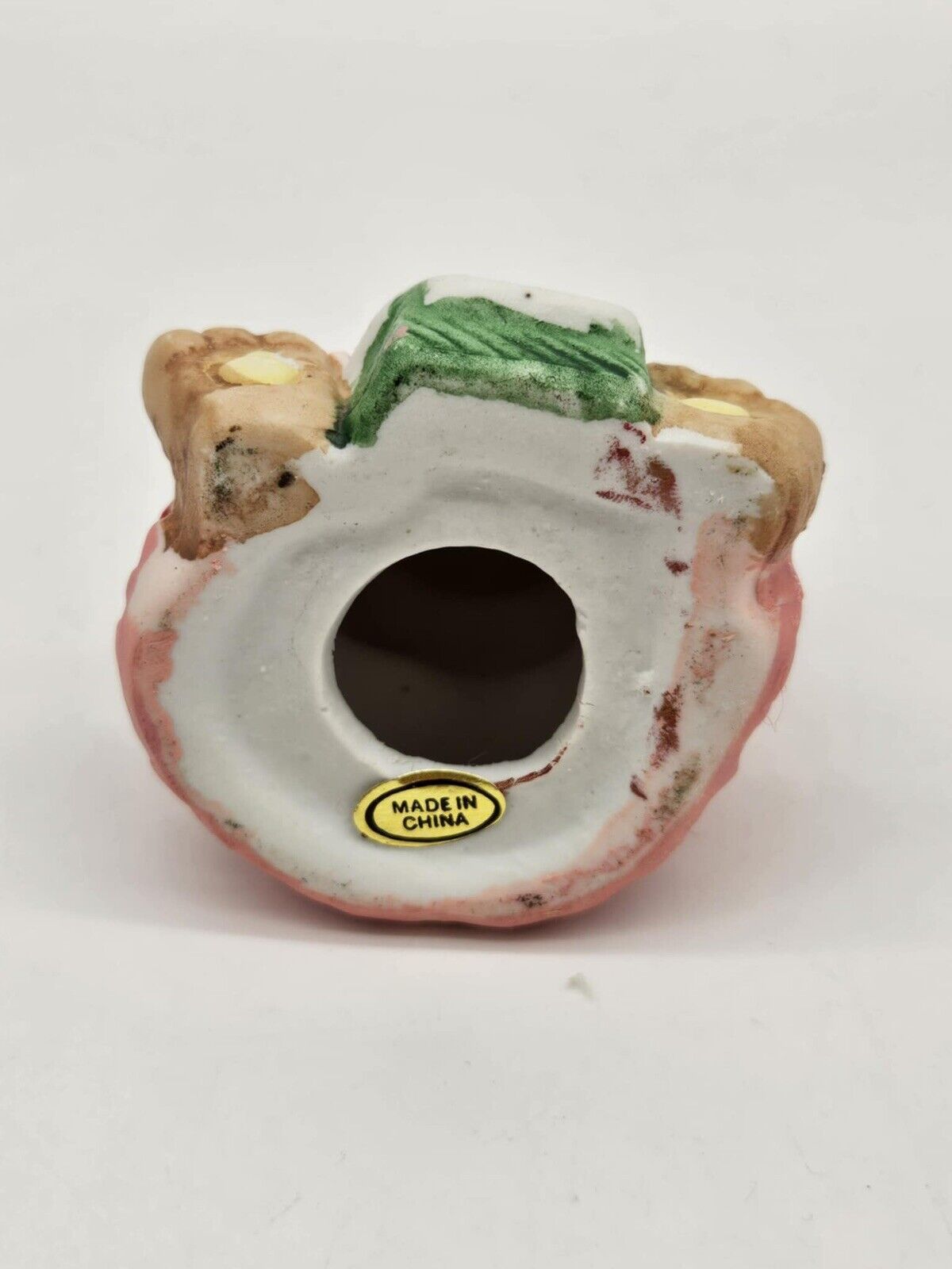 Christmas Decoration Ornament Teddy Bear w/ Jack In The Box Poly-Resin 3"x4"