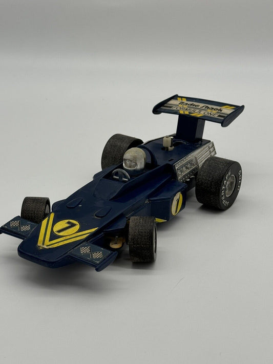 VINTAGE RADIO SHACK #7 FORMULA 1 BLUE TOY ROAD RACE CAR 11 1/4” VTY 005
