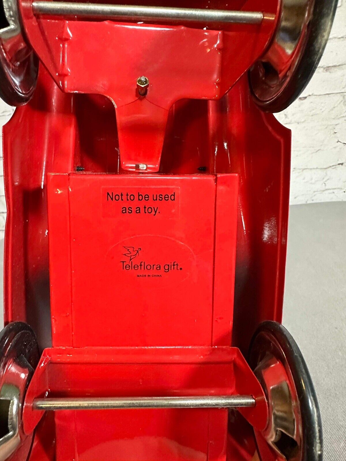 Teleflora Gift Planter-Metal "The Chief"Fire Dept. 1 Red Truck/Pedal Car VTY