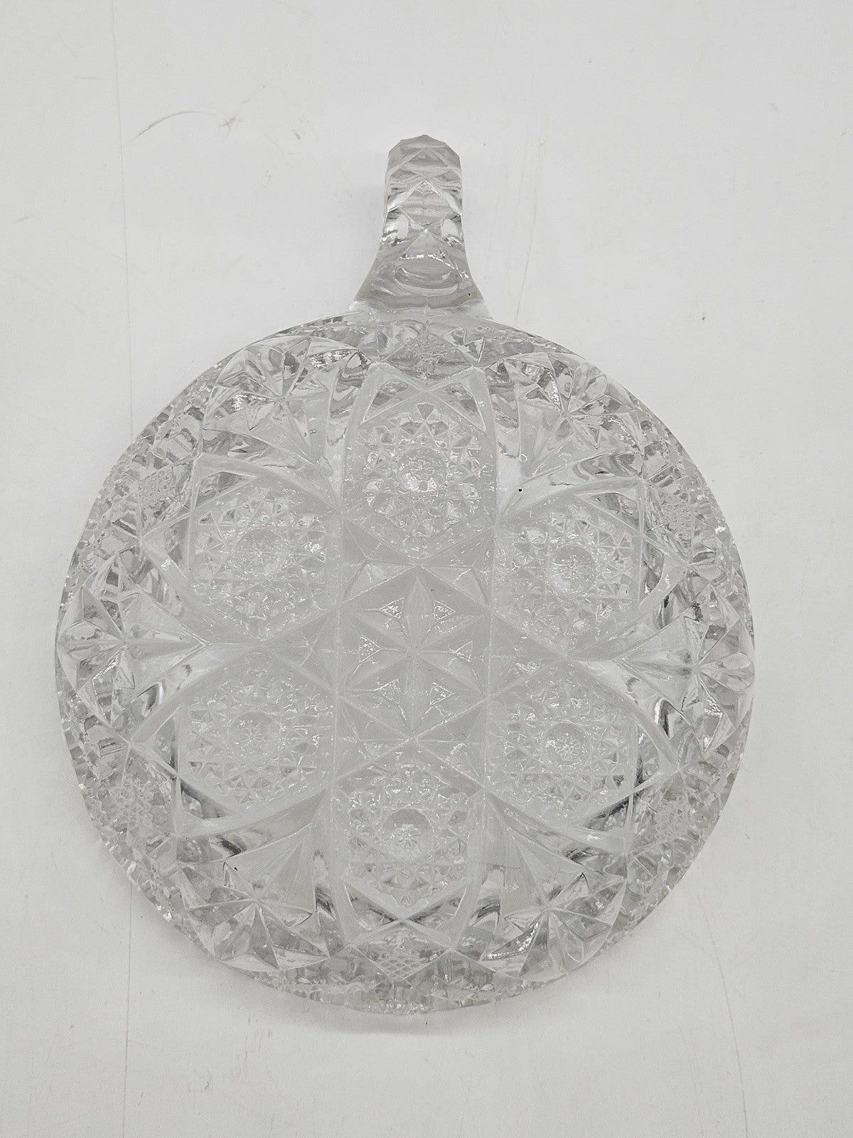 Vintage Imperial Glass NUCUT Nappy Candy Handled Dish 7"