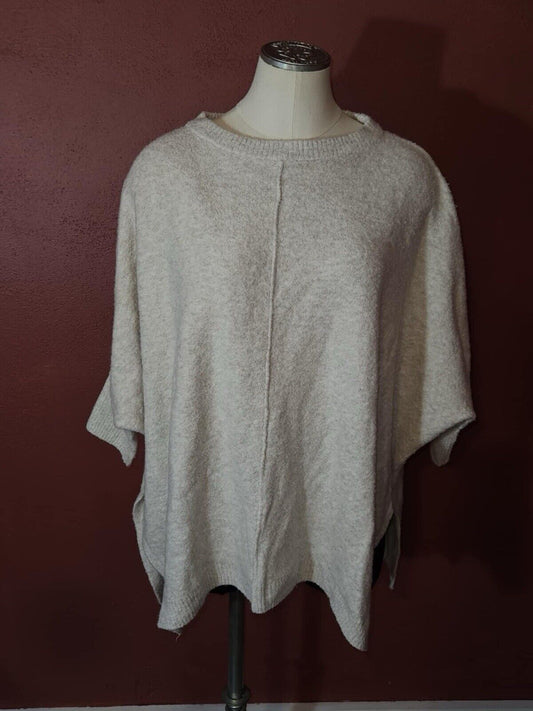 Women's Creme Colored Pullover Jacket By Lou Grey Size M/L