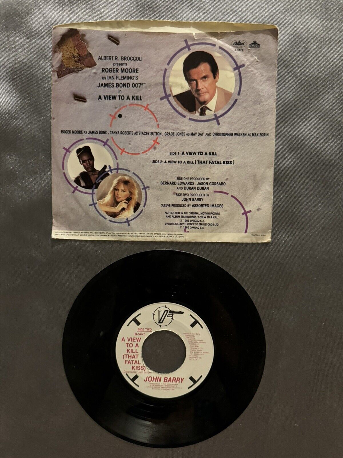 1985 Duran Duran A View to Kill James Bond Movie Song SINGLE 45 RPM 7 VINYL EP