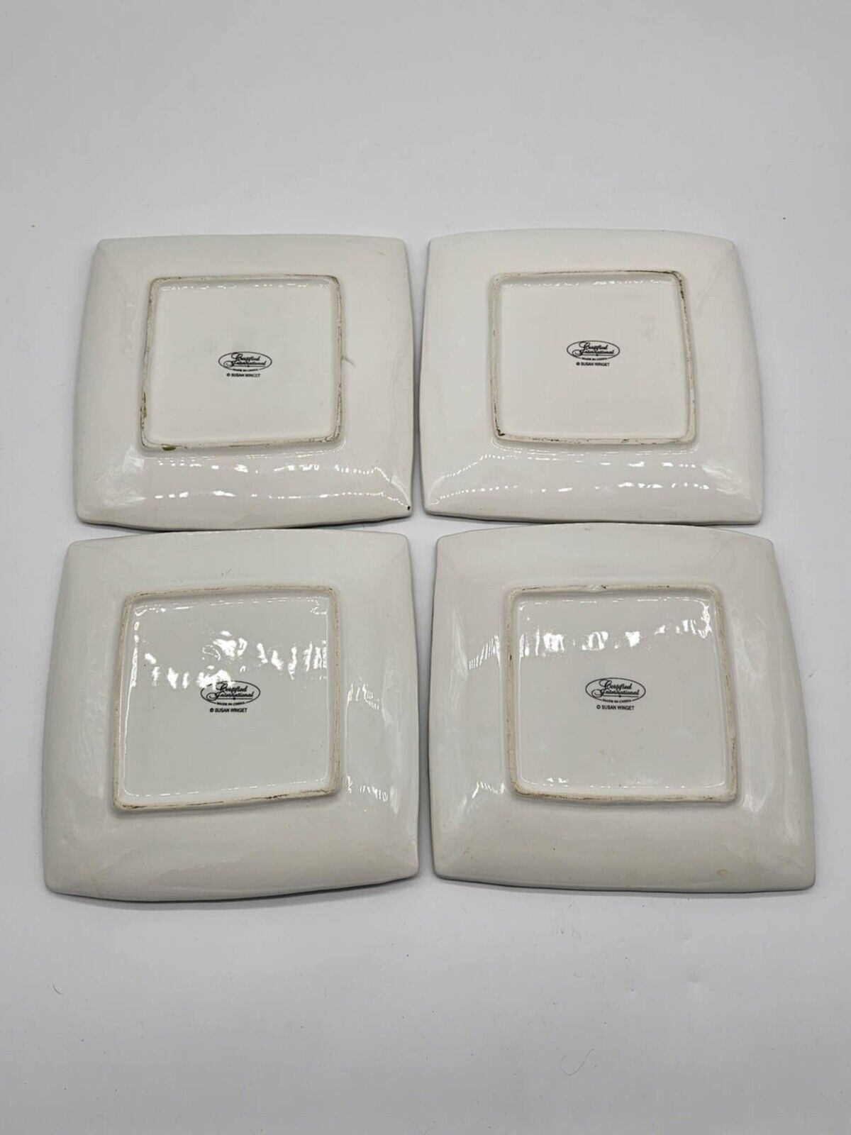 🔥 Certified International Holiday Lodge Snowman Plate Susan Winget Set Of 4