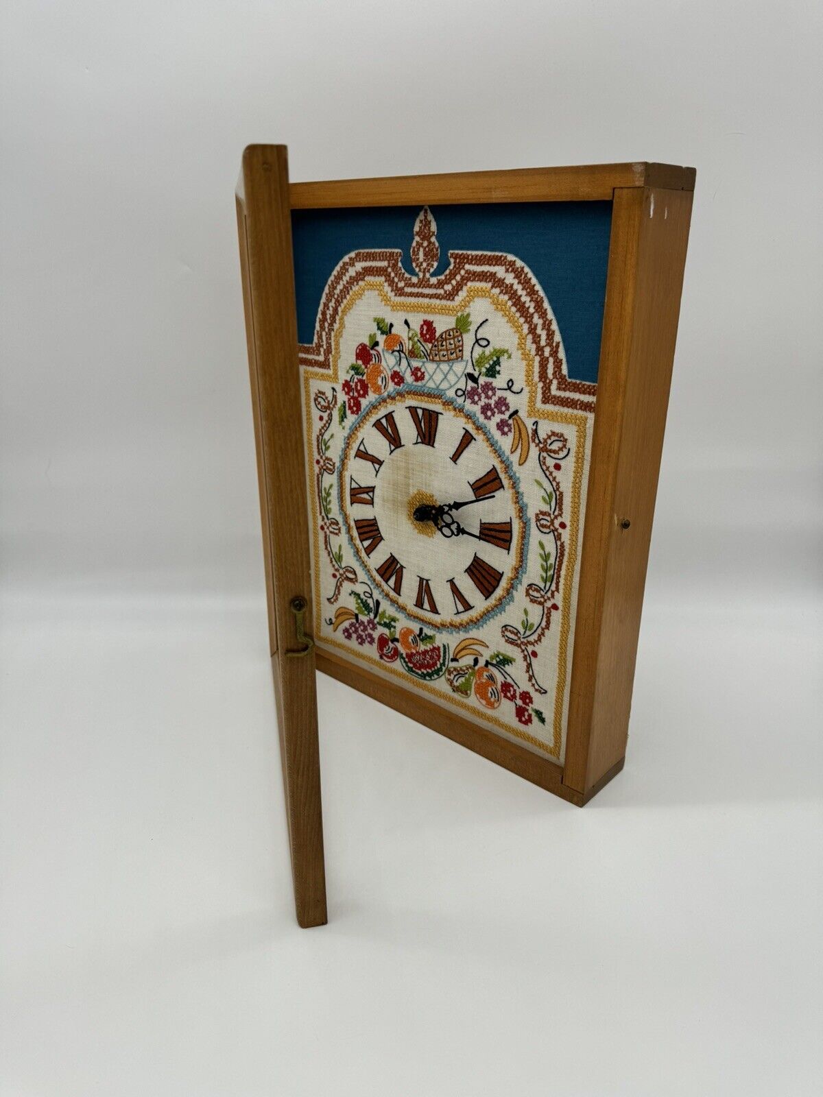 Vintage Telechron Movement Embroidered Wall Clock
