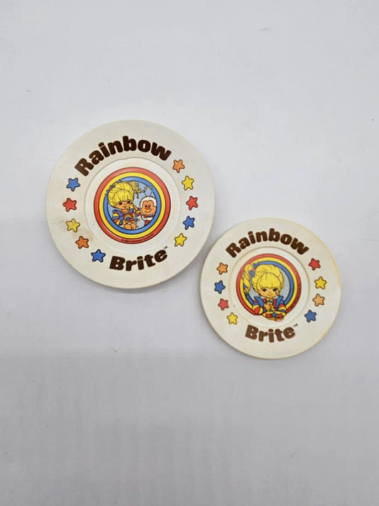 Blue Bird Vintage 1980s Rainbow Bright Mini Plastic Plates VERY RARE