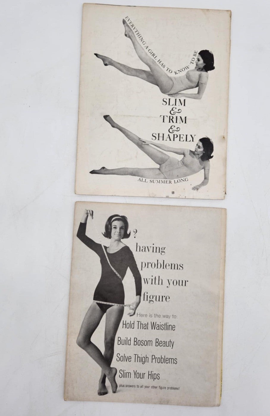 2 Vintage Figure Beauty Magazines 1960s