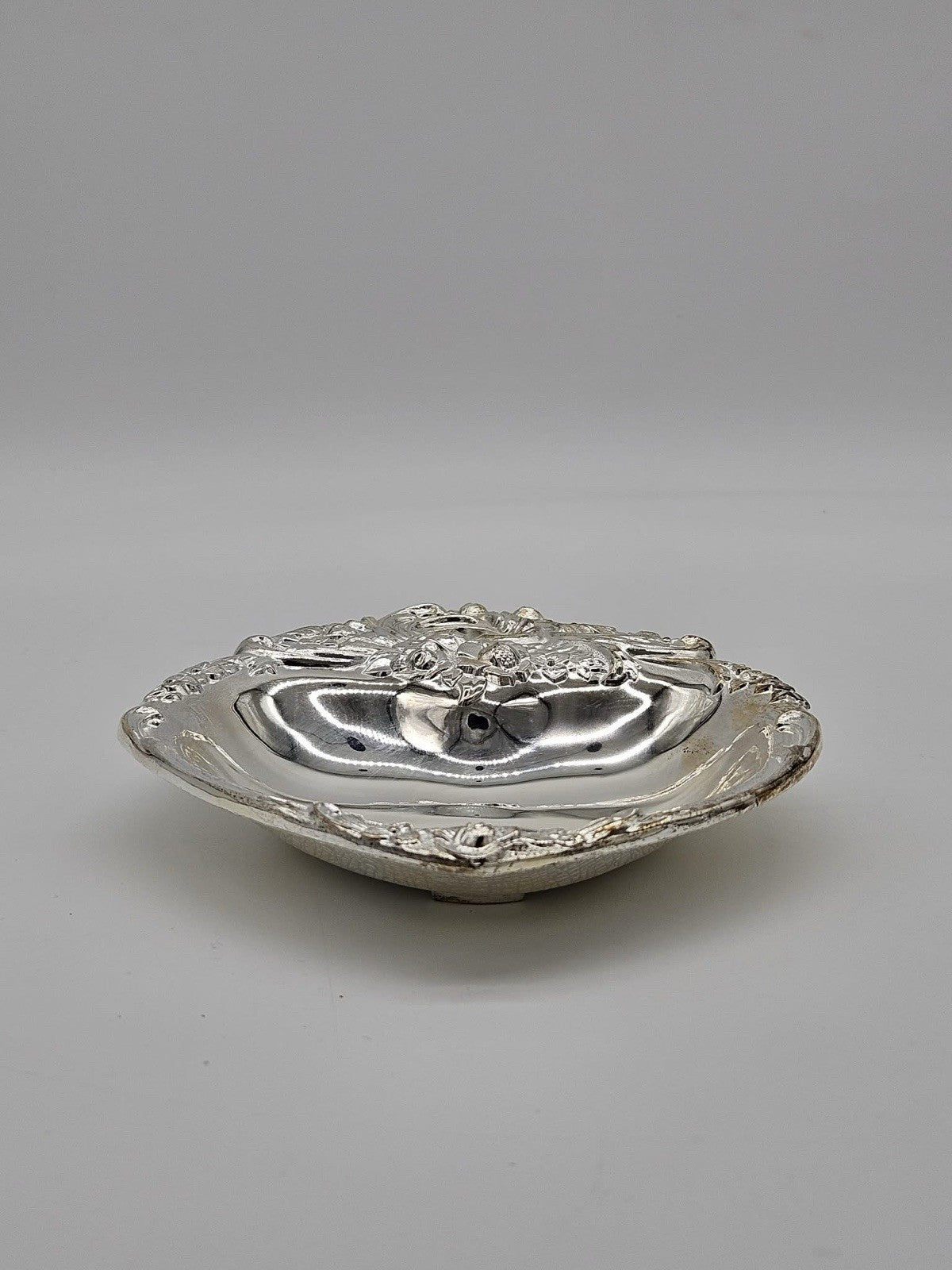 Vintage Silverplate Ornate Wall Pocket Dish