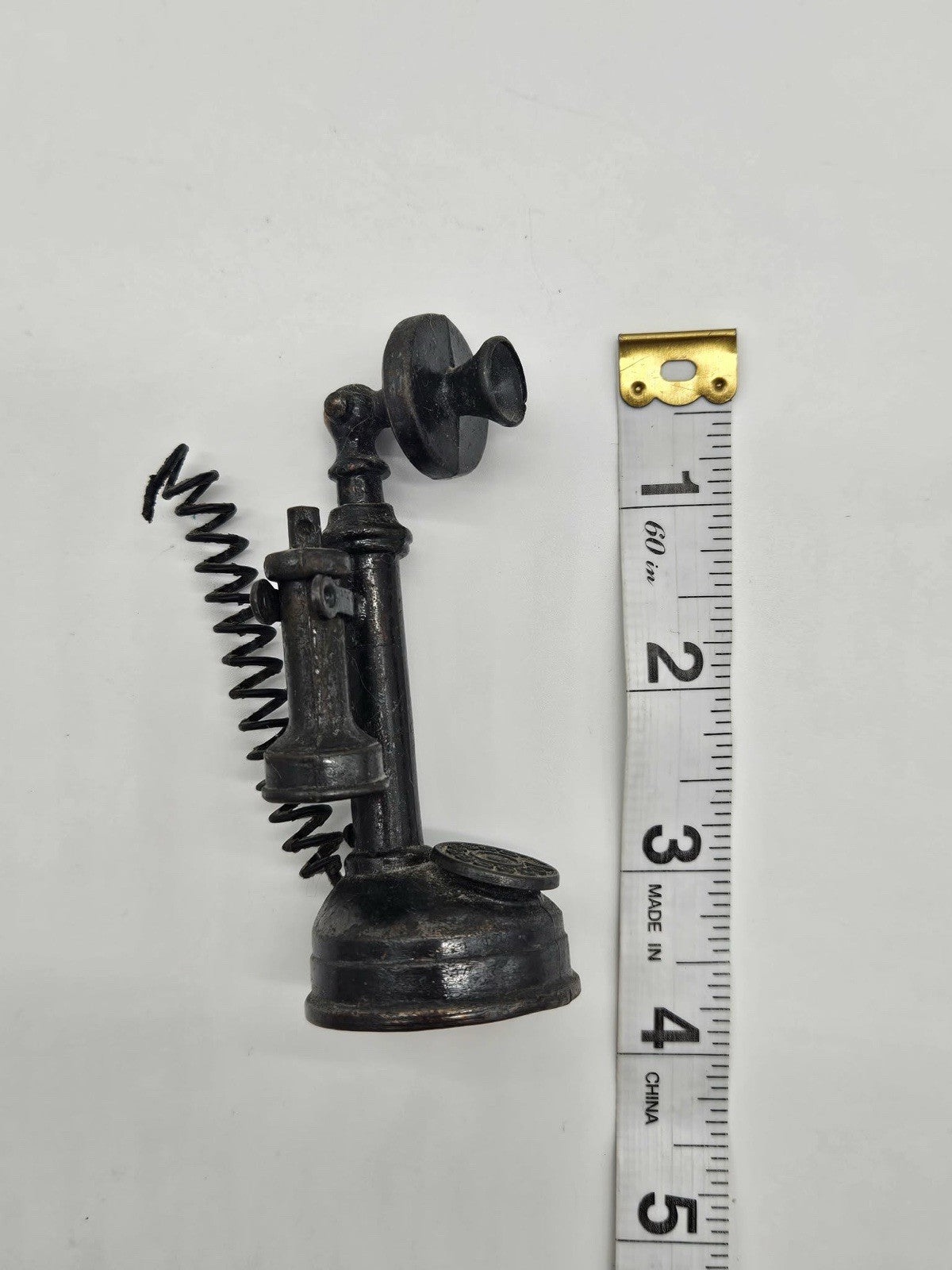 Vintage Diecast Metal Antique Telephone Hand-Held Pencil Sharpener