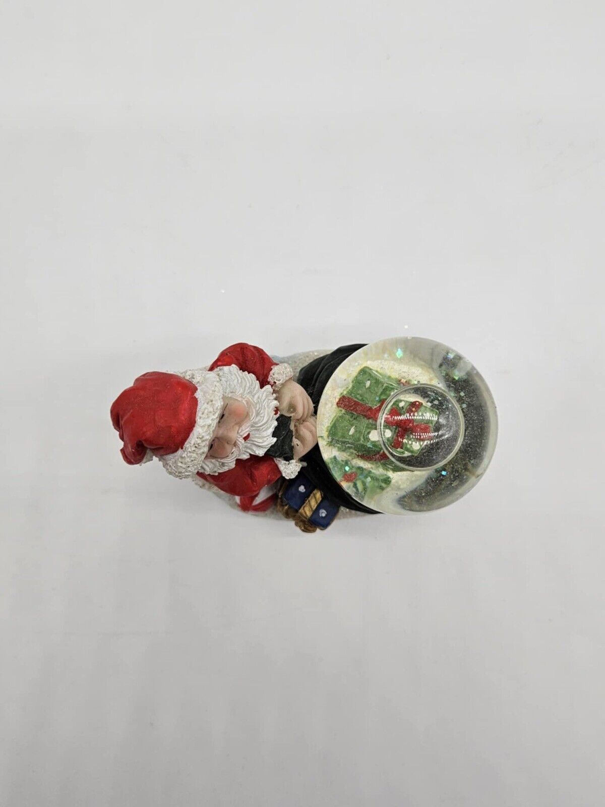 Vintage ‘Kay’s Collection’ Santa Snow Globe w/ Large Gift in the Globe