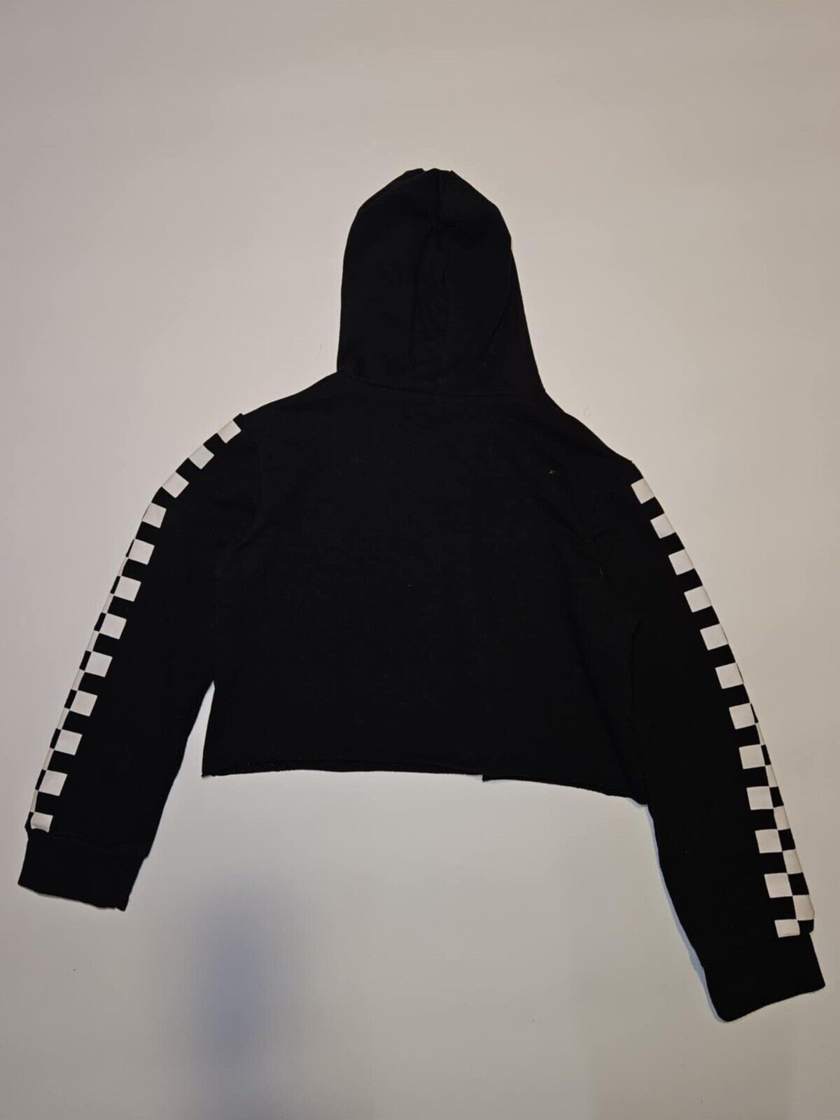 Girls black and white Tik Tok Check Hoodie