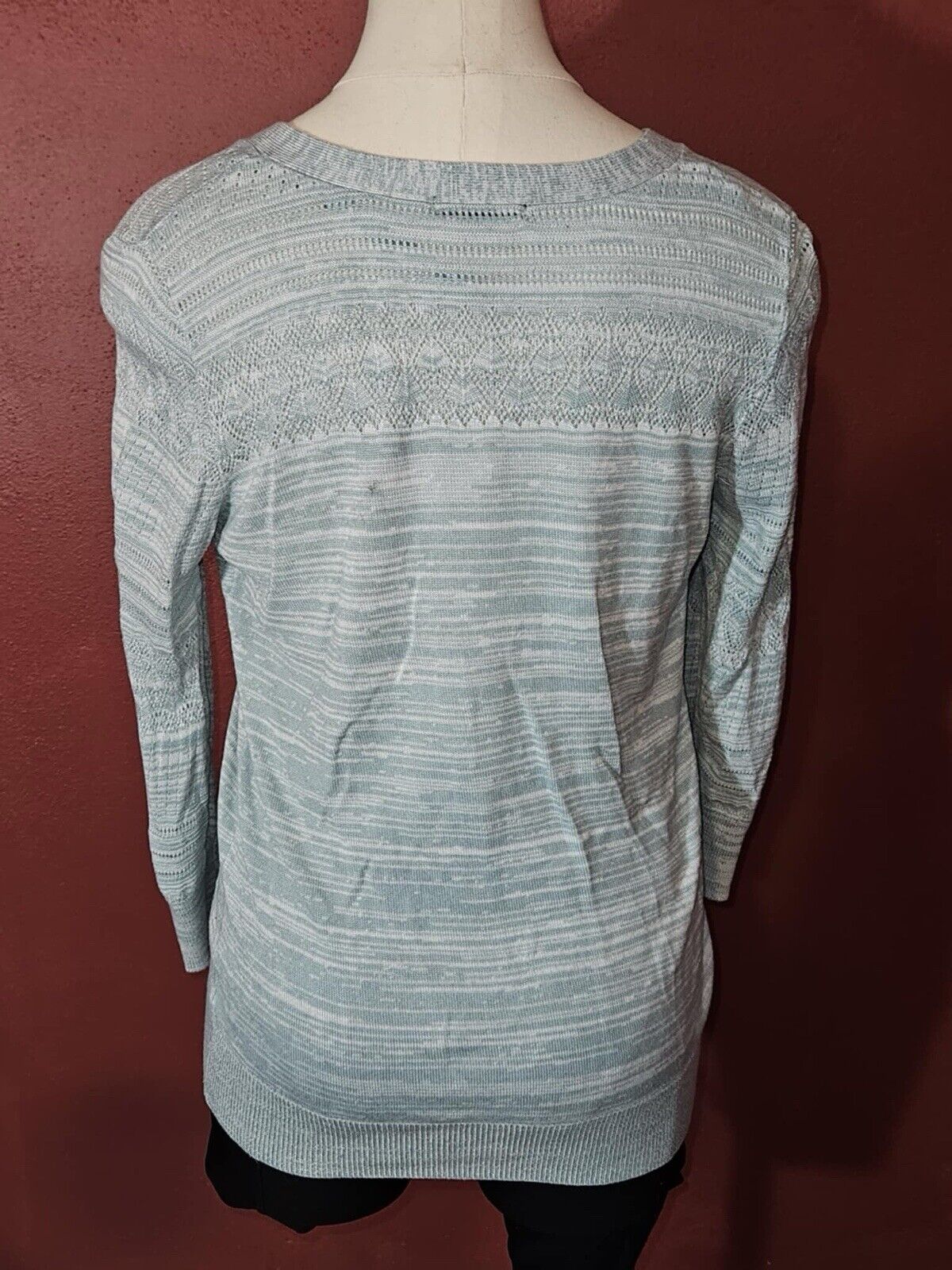 Lety And Me Cross Neck Long Sleep Grey Sweater Size M WCLTH