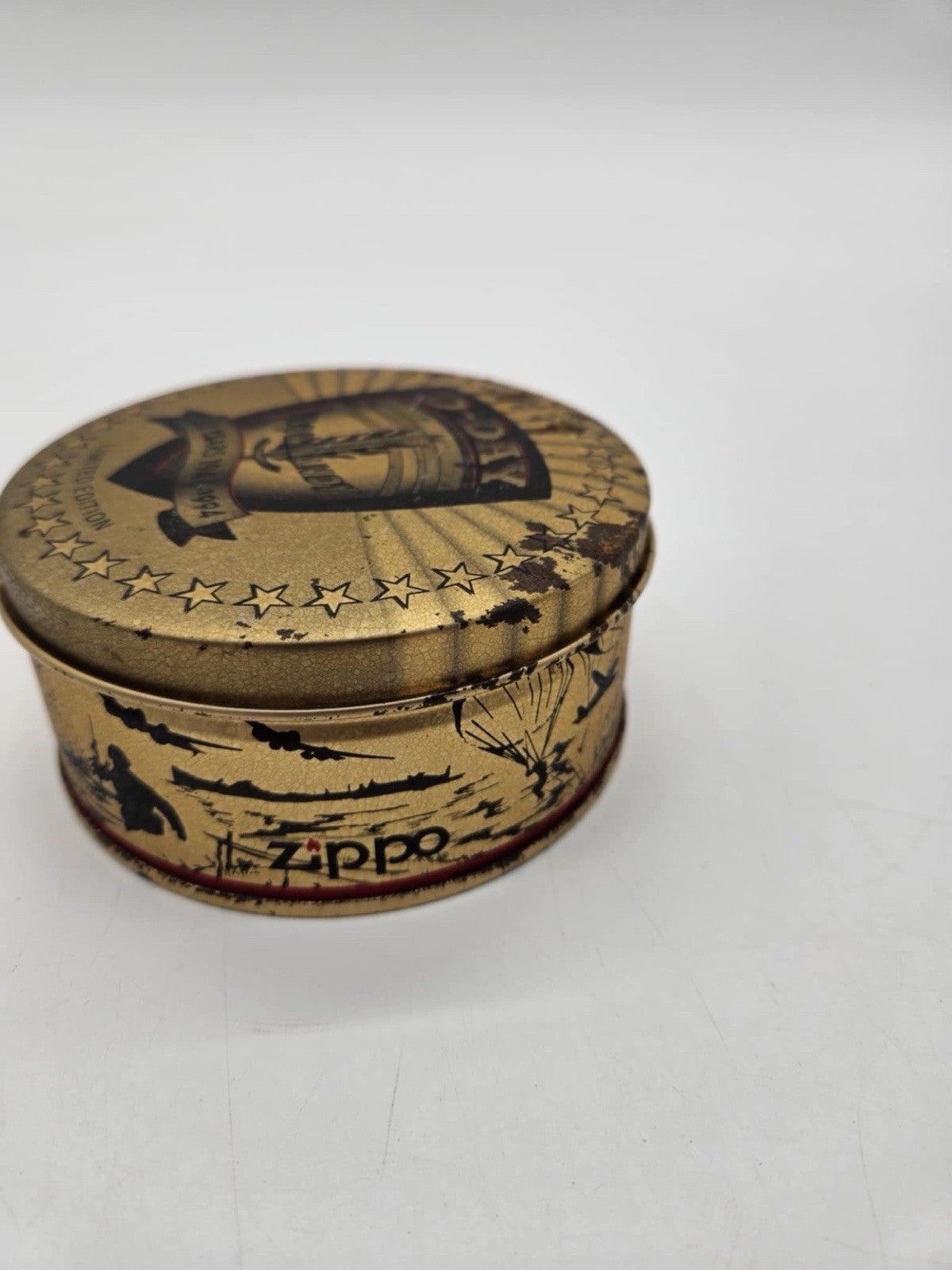 1994 Vintage Zippo D-Day Normandy 50th Anniversary Cigarette Lighter in Tin Box