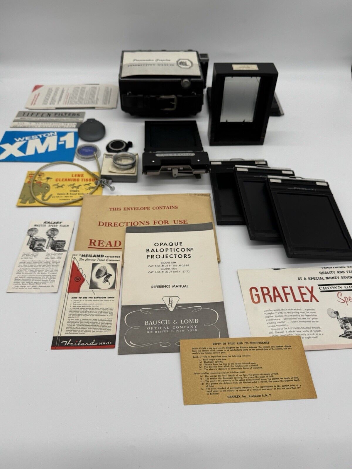 Vtg Graflex Pacemaker Crown Graphic 4 X 5 Press Camera w/ Accessories & Case