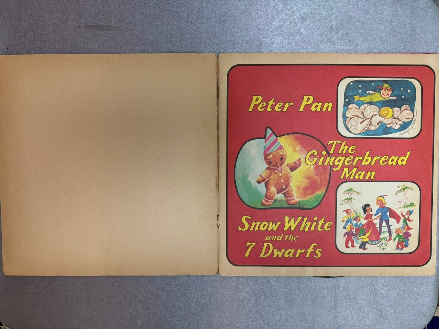 Peter Pan, Snow White, Gingerbread Man Vinyl LP Book & Record Peter Pan BR 504