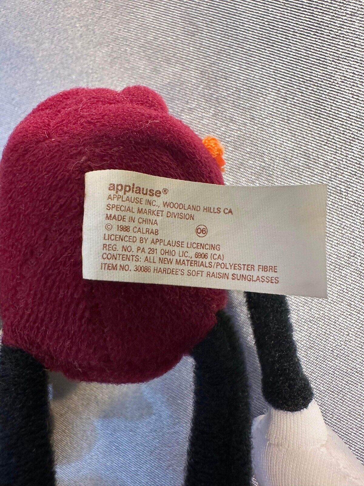 1988 Applause 2 California Raisins 6" Plush Bendable Figure Vintage VCTY