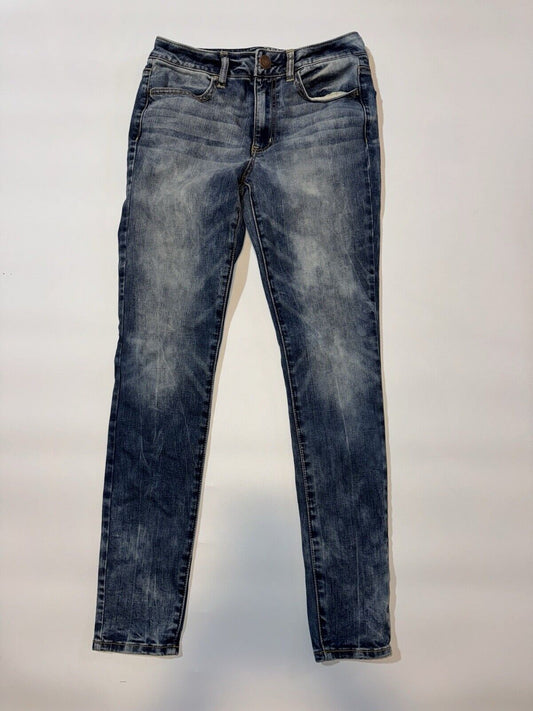 AMERICAN EAGLE Stretch Acid Wash Blue Denim Skinny Jeans Women's Size 6