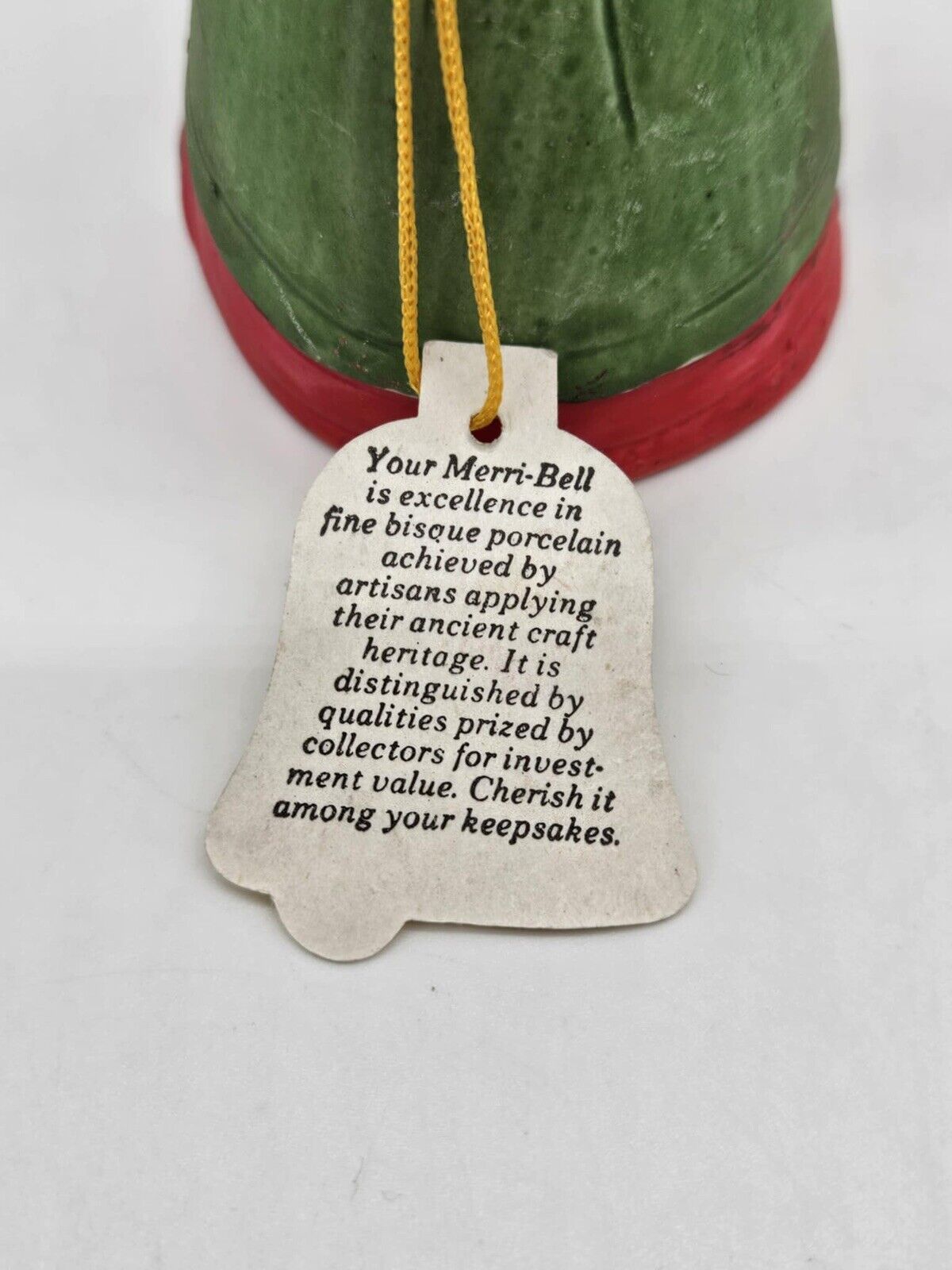 VTG Jasco Merri-Bells Bisque Porcelain Christmas Caroler Figurine Bell Keepsake