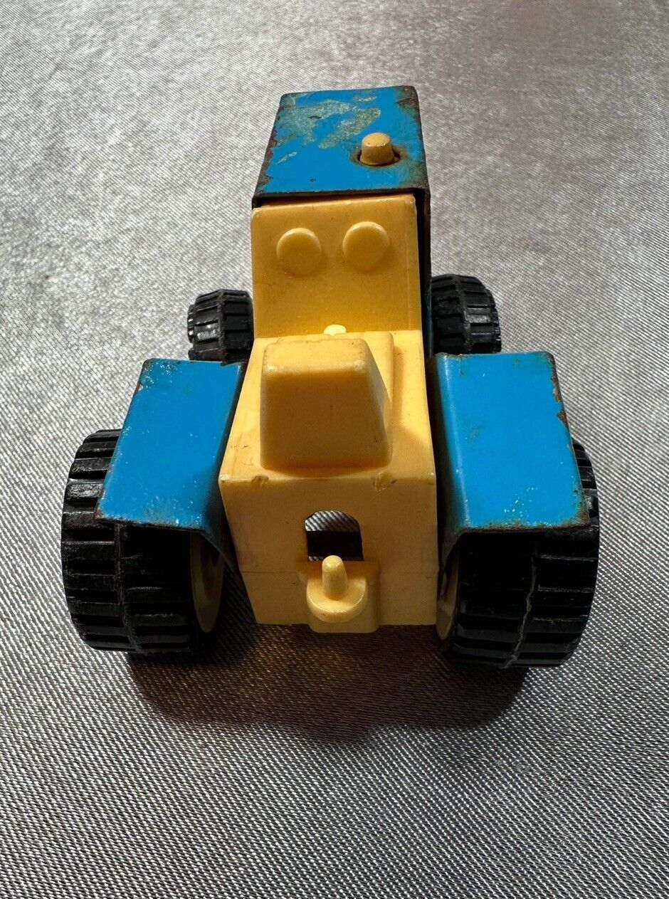 1960s Vintage Buddy L Farm Tractor Toy Blue and White Metal & Plastic VTY 003