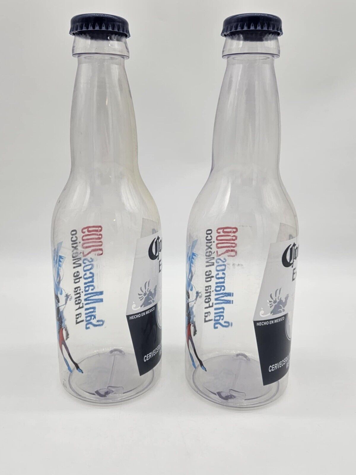 2 1970s LARGE Plastic Cerveza Corona Beer Bottle Mexico Mexican Cantina Bar