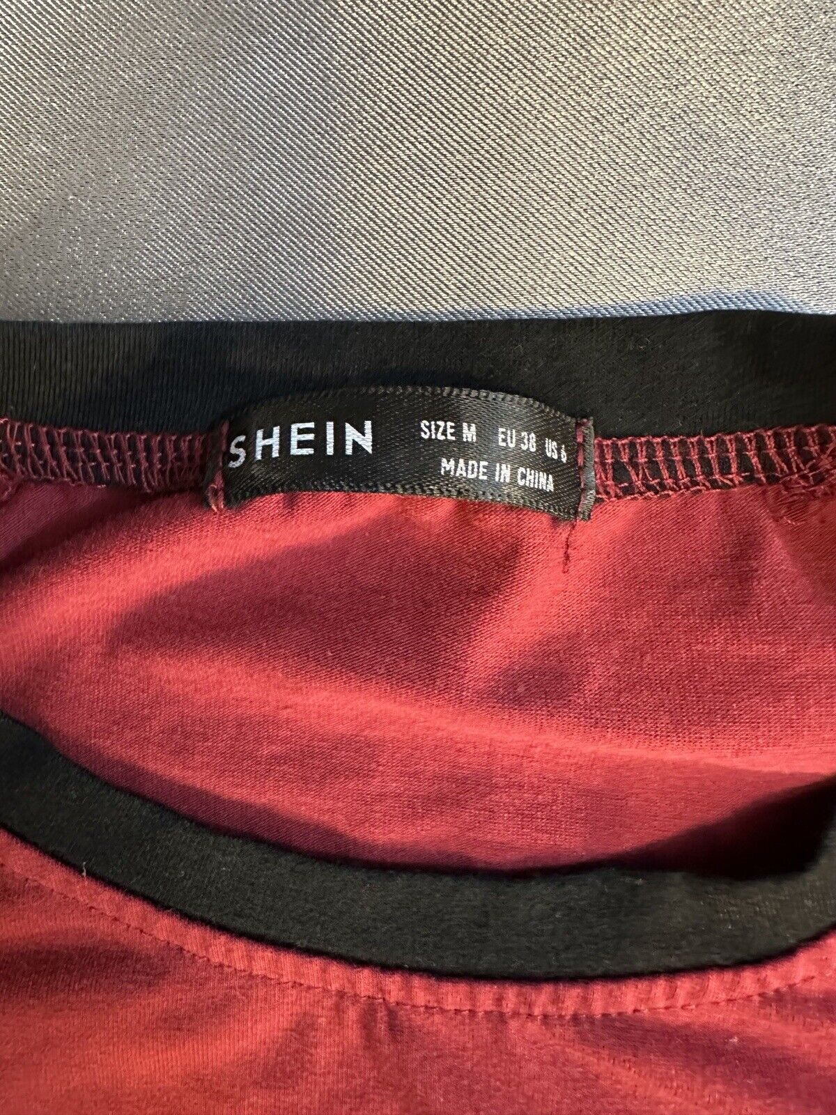 SHEIN Maroon Crop Top Sz Med WCLTH