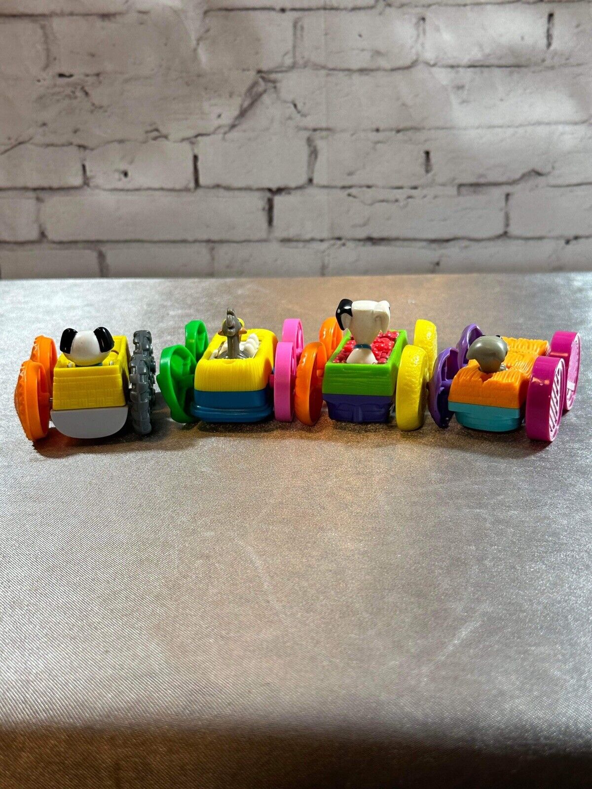 Vintage McDonald's Happy Meal Toys Set of 4 Tiny toons Flip Cars 1990 VTY