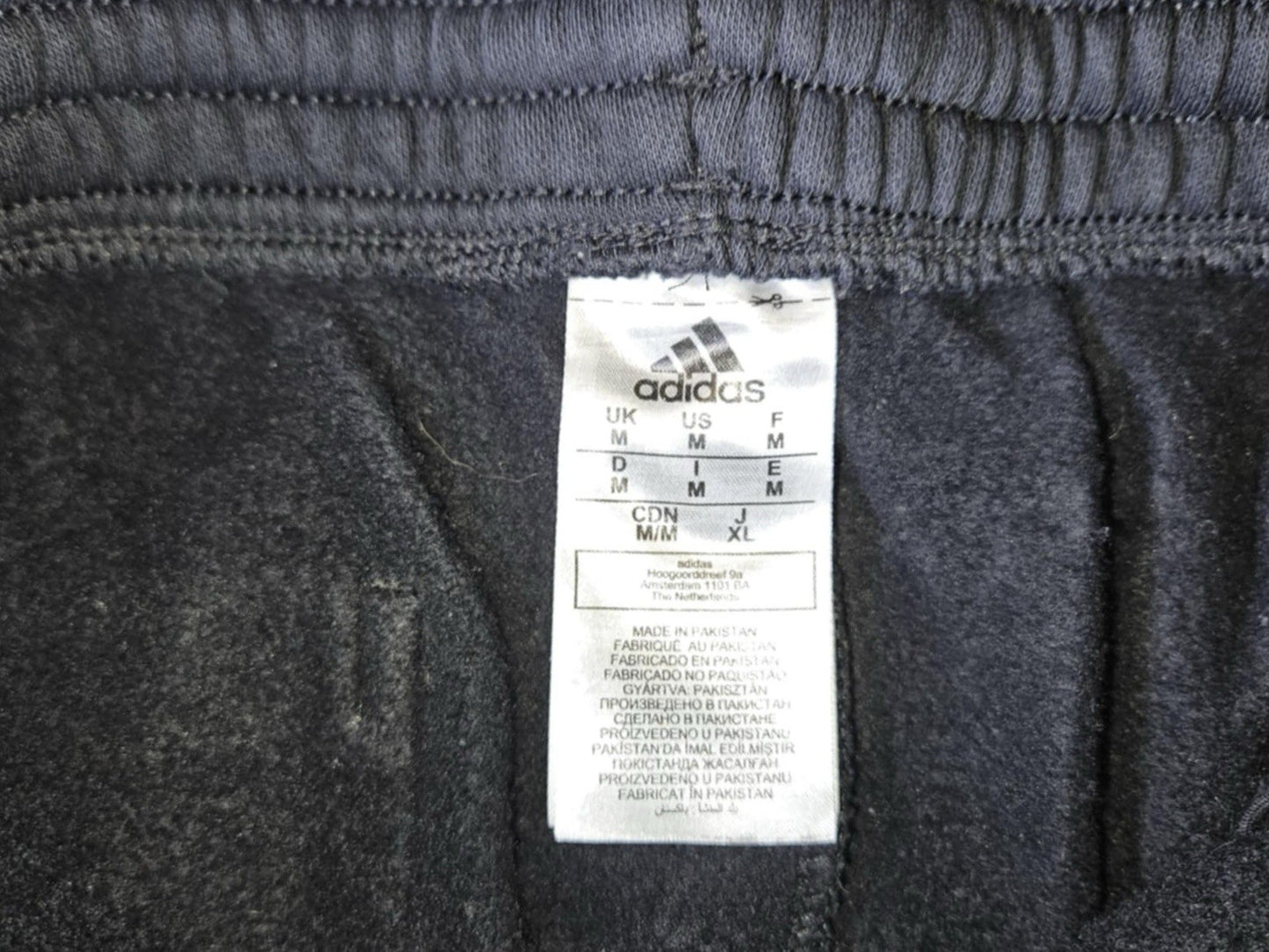 adidas Casual Drawstring Pants Size M Mens Black Logo Straight Leg