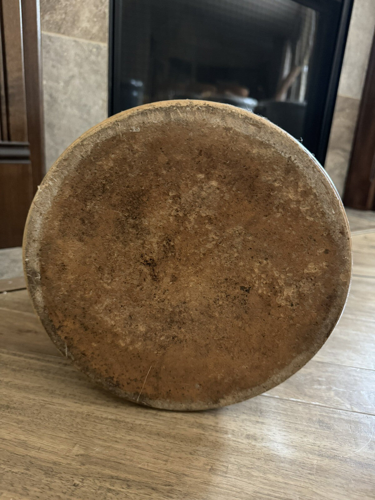 Antique Stoneware Crock Cobalt Blue "Lazy Eight Target" Design Dual Handle 3 Gal