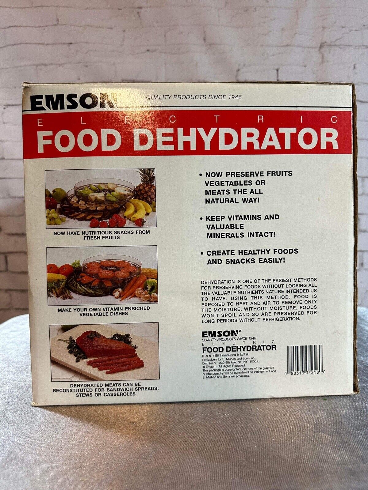 Emson Electric Food Dehydrator Jerky Maker 5 Trays New In Box NOS VDSH TNO