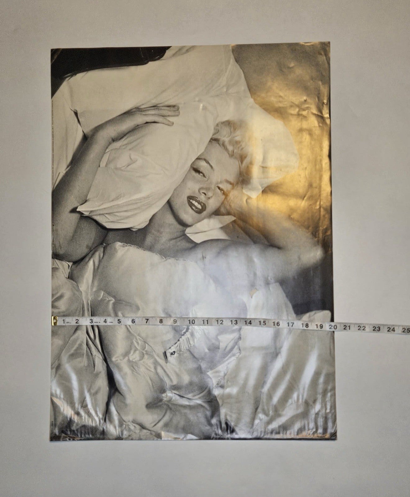 Vintage Marilyn Monroe Bedroom Poster Black & White 20x28 Wall Art