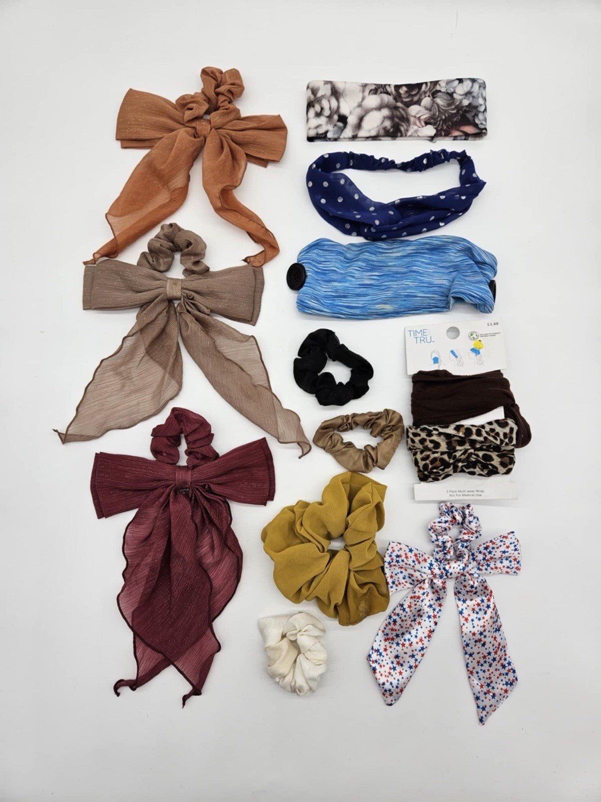 lot of 12 Colorful Hair Scrunchies & Accessories