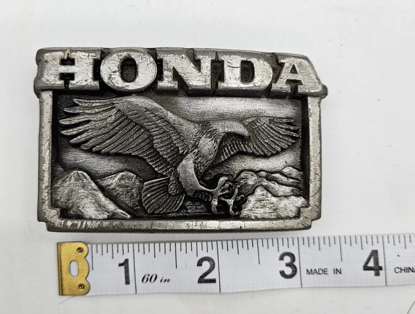 RARE Vtg Honda Motorcycle Eagle Brass Belt Buckle ~ Brookfield Collectors Guild