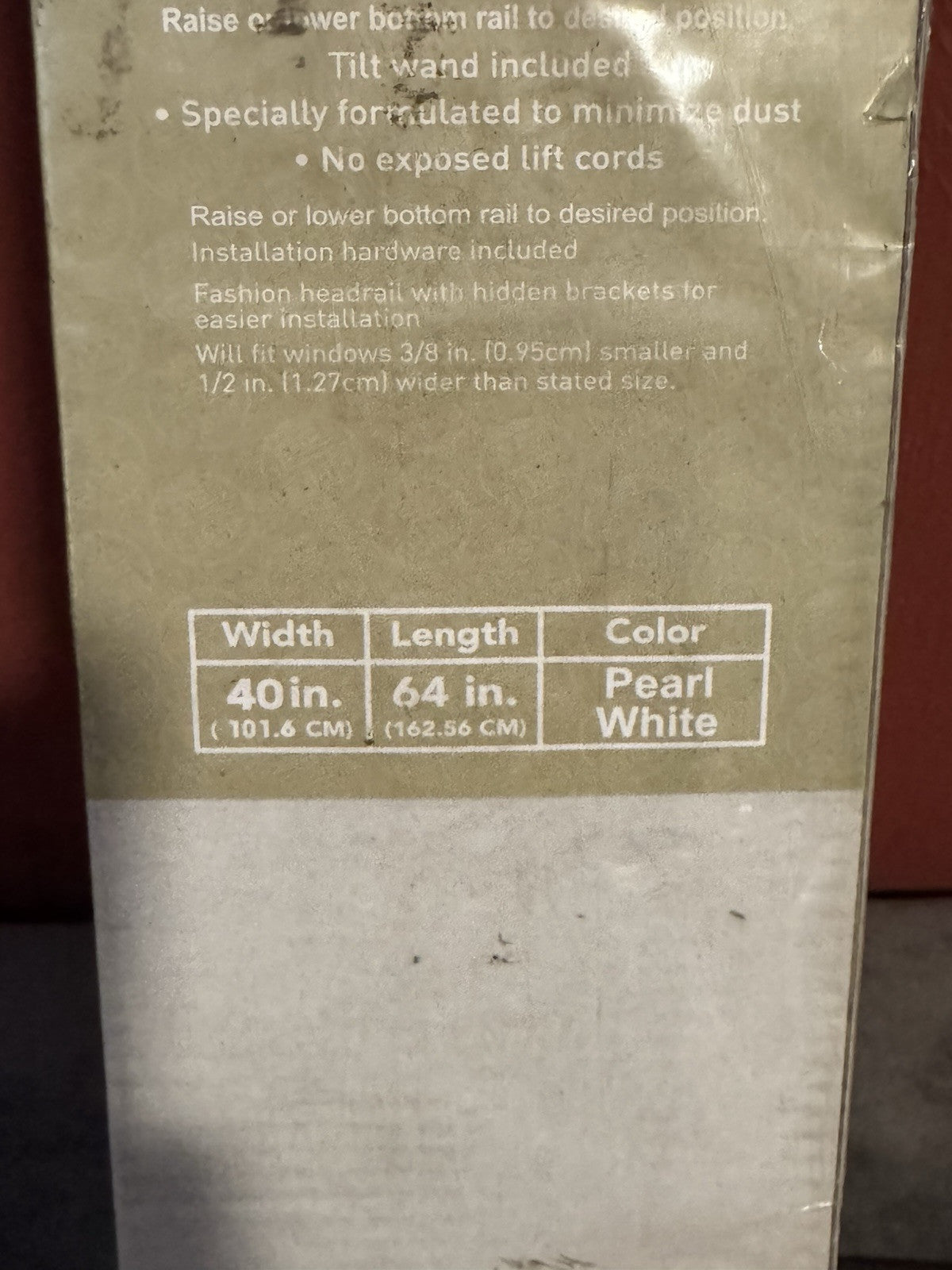 Achim Morningstar Black Cordless Vinyl Mini Blind, 33" W x 48" L