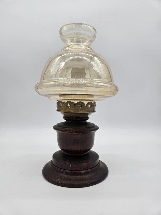 Antique Candle Holder Metal & Glass