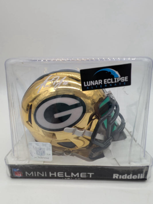 AARON JONES AUTOGRAPHED GREEN BAY PACKERS CHROME MINI HELMET JSA WPP411557