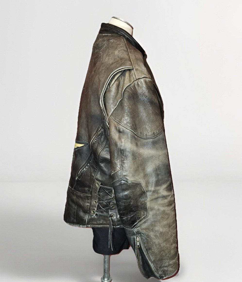 Vintage Unik Ultra Double Layered Leather Riding Jacket ~ Sz L