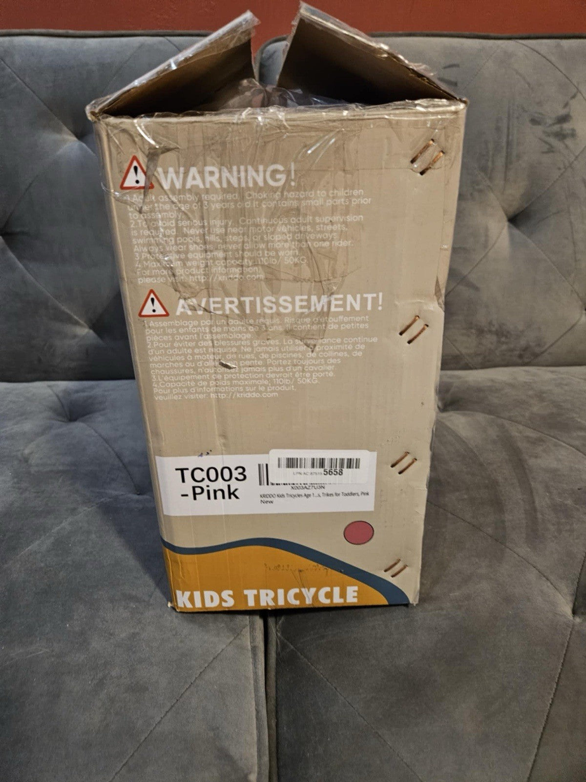 Kriddo Kids Tricycle TC003 Blue For Ages 2-4 Years