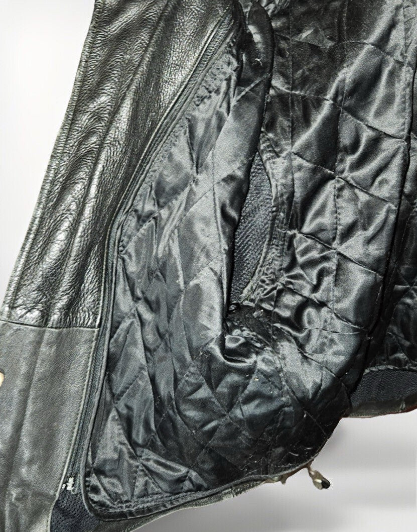 Vintage Unik Ultra Double Layered Leather Riding Jacket ~ Sz L