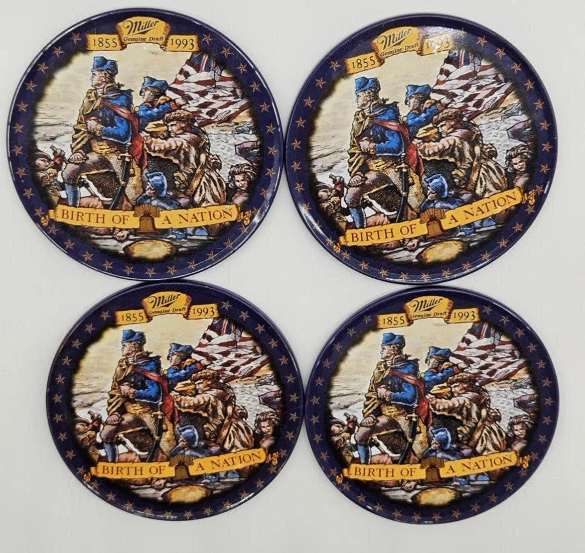 4 Miller Genuine Draft BIRTH OF A NATION coasters, 1993