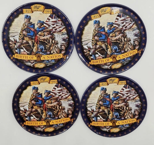 4 Miller Genuine Draft BIRTH OF A NATION coasters, 1993