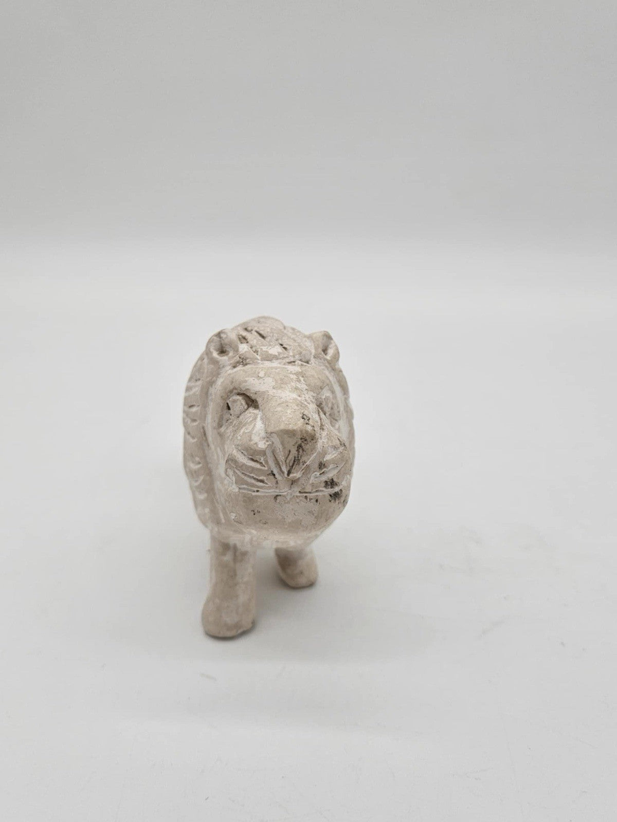 Vtg Lion Soapstone Carving King of the Jungle African Art Figurine Hand Made