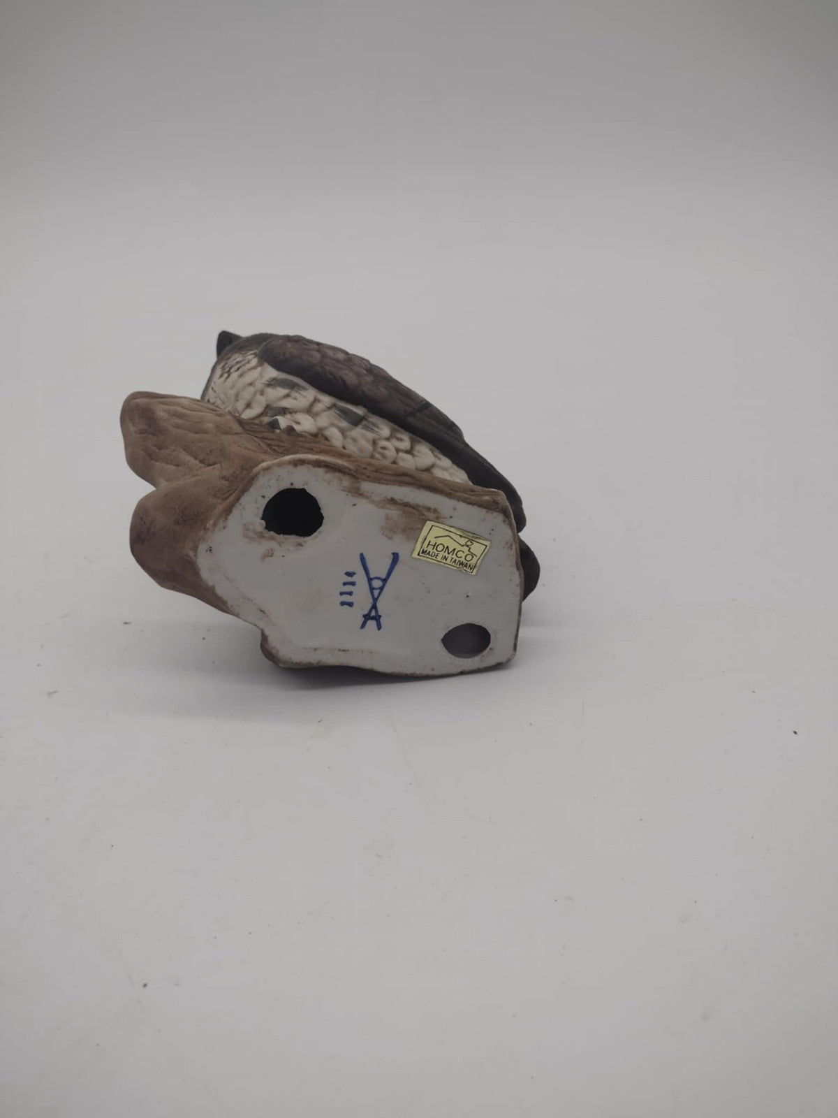 Vtg HOMCOPorcelain, Barn Owl, Closed Wings, #1114, Figurine, Hand Painted
