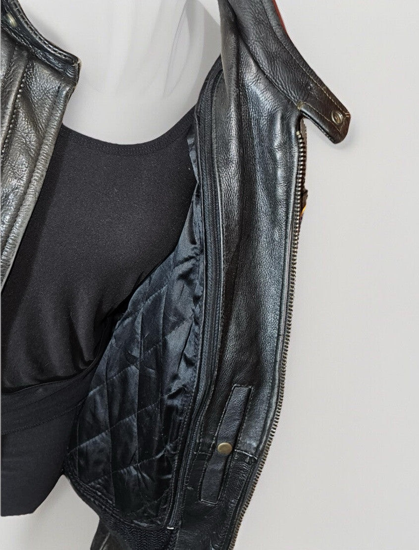 Vintage Unik Ultra Double Layered Leather Riding Jacket ~ Sz L
