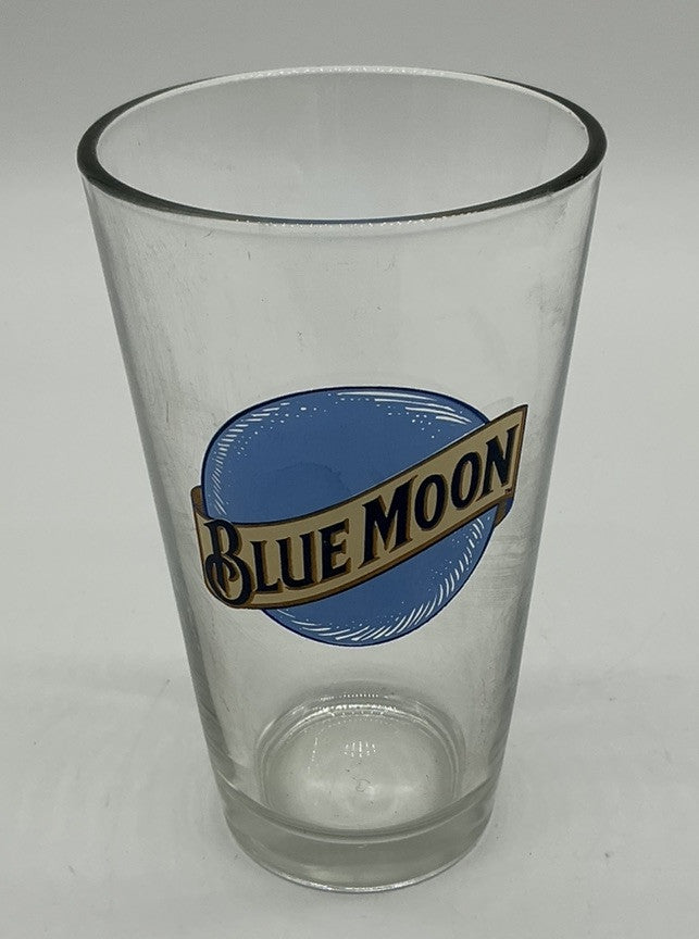 Blue Moon Logo Beer Glass Slightly Unusual Ales Miller Coors Belgian Style Wheat