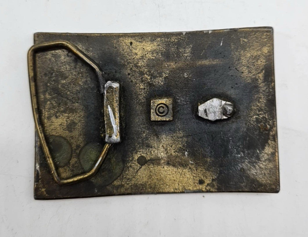 Vintage QG09106 Honda Motorcycles Solid Brass Baron Belt Buckle Taiwan 1970s