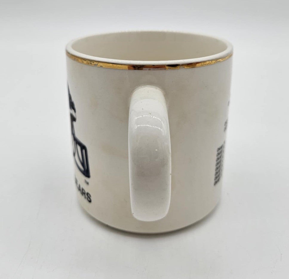 Chicago Bears Superbowl Coffee Cup Mug Vintage Rare Gold Ring 1986
