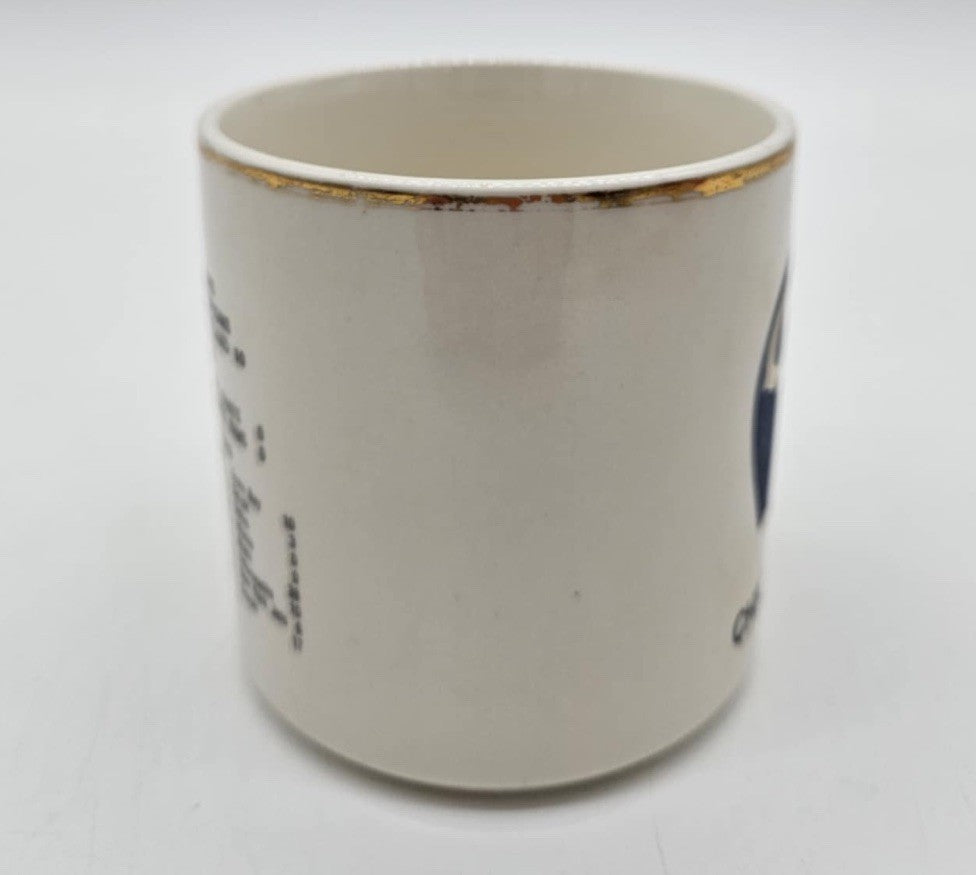 Chicago Bears Superbowl Coffee Cup Mug Vintage Rare Gold Ring 1986