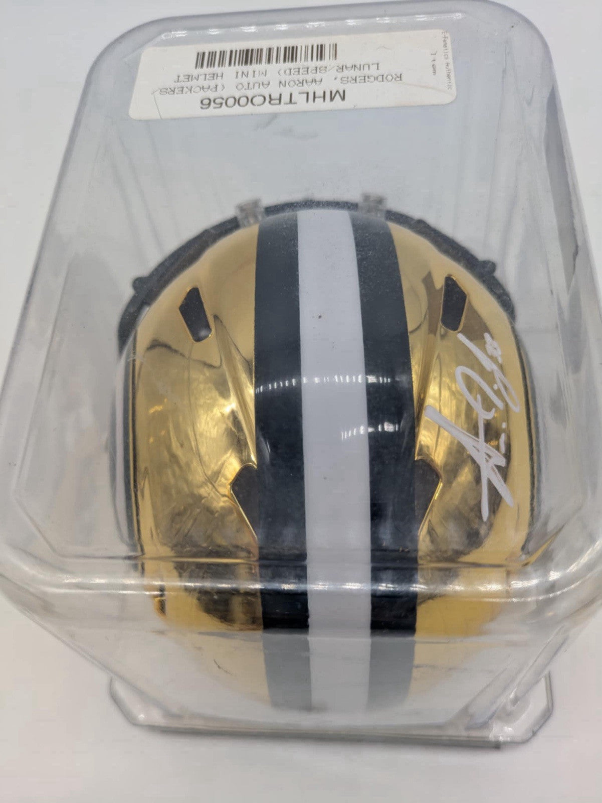 AARON JONES AUTOGRAPHED GREEN BAY PACKERS CHROME MINI HELMET JSA WPP411557