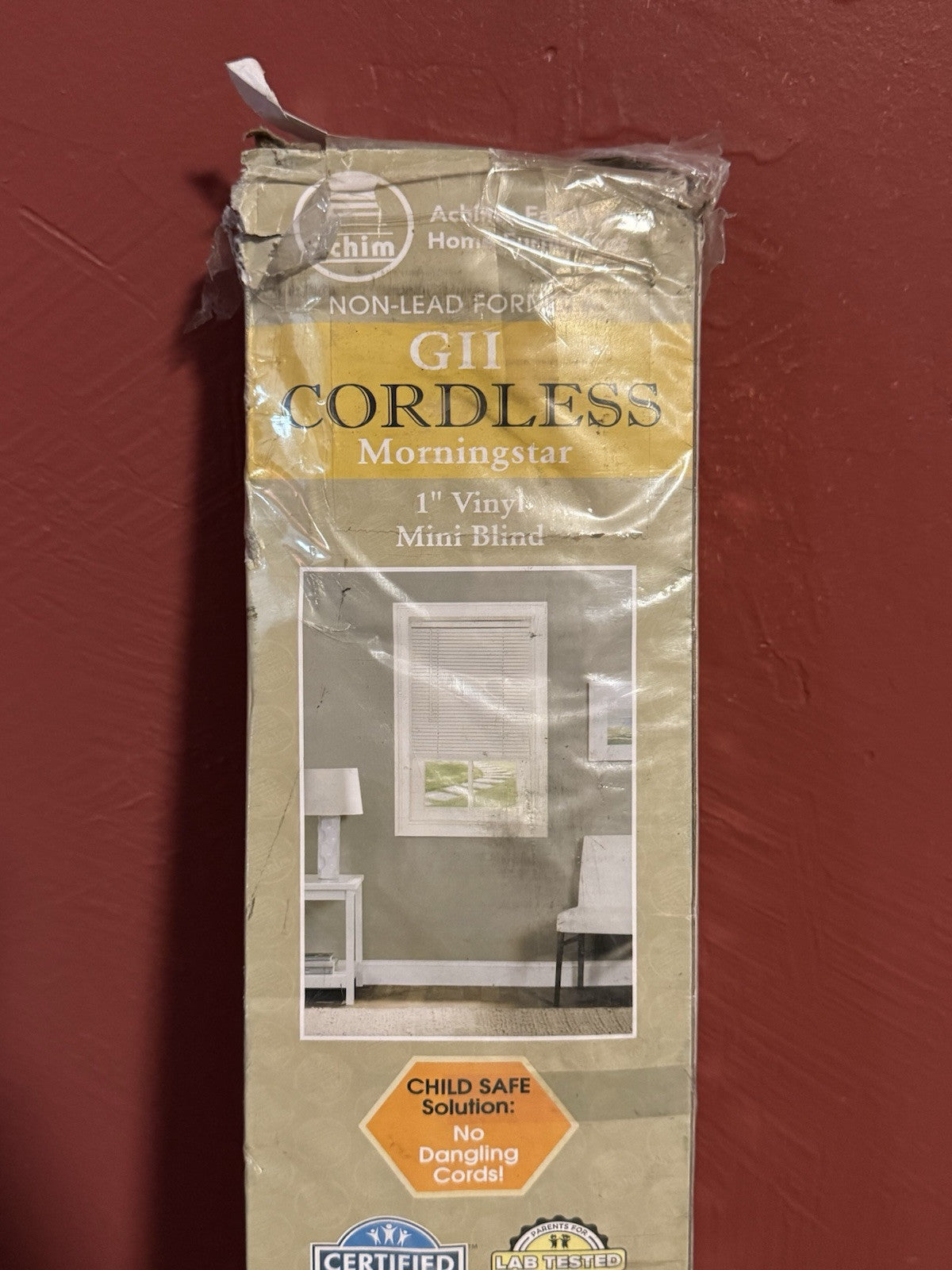 Achim Morningstar Black Cordless Vinyl Mini Blind, 33" W x 48" L
